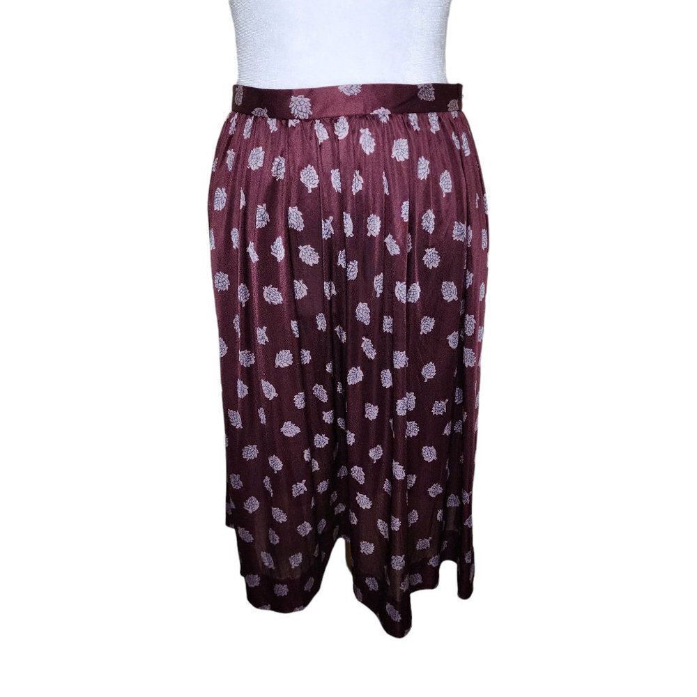 Vintage 70s Halston Skirt A-Line Womens Size 6 Red Maroon Disco